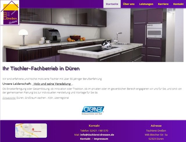 Homepage der Tischlerei-Dressen in Düren